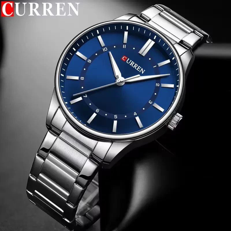 Curren 8430 Luxury Blue Dial Silver-tone Men’s Watch